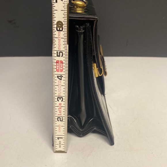 MEYER’S Black Vinyl Flap Satchel Expandable Purse - Picture 11 of 17